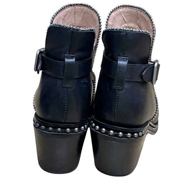 Coach Black Ankle Boots with Silver Accents - Picture 9 of 12